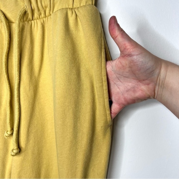 Zara Cargo Green Sheen Wide Leg High Waisted Plush Cotton Sweatpants Small - Picture 4 of 16